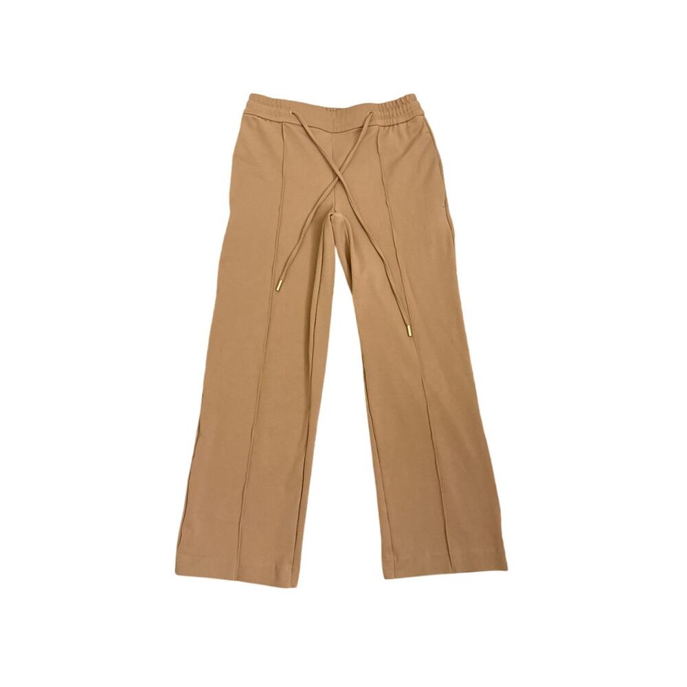 Ann Taylor Wide Leg Brown Khaki Drawstring Trouser Pants Office Business Work XS